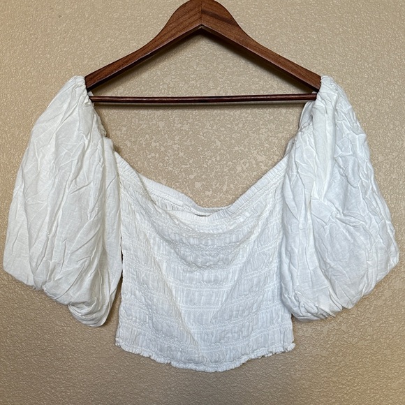 Young Fabulous & Broke White Puff Sleeve Blouse - Picture 4 of 4
